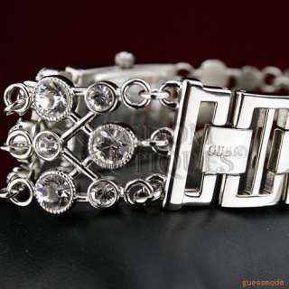 New GUESS Steel Ladies Watch Silver Crystal U11015L1 NWT USA  