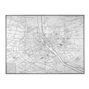  Paris map circe 1739 Poster (24.00 x 18.00)