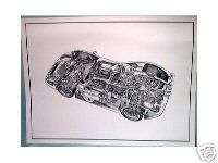 FORD MK IV GT40 EXPLODED CUTAWAY DRAWING POSTER NOS  