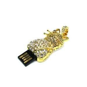  8GB Diamond Jewelry Cat Shaped USB Flash Drive Gold 