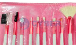 18pcs Eyeshadow Brusher Makeup Brush Set Kit With Roll Up Pink Bag 