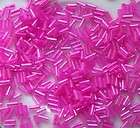 grams rainbow Hot Pink Czech Glass Bugle Beads size #