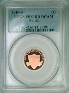 2010 S PCGS PR69DCAM proof Lincoln cent DCAM Shield  