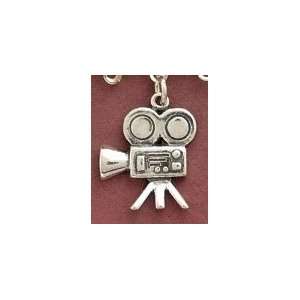  Sterling Silver Charm, 3/4 in tall, Movie Camera Jewelry