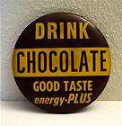 Old Dairy Drink Chocolate Milk Ice Cream Parlor Button