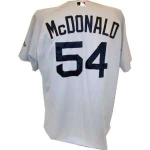  Darnell McDonald #54 Red Sox 2010 Game Worn Grey Jersey 