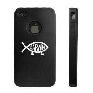   Black Aluminum & Silicone Case Darwin Fish Cell Phones & Accessories