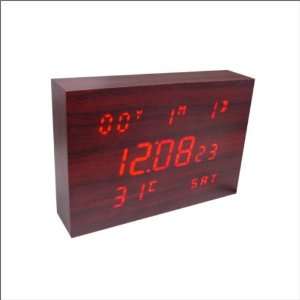    LED Wooden Clock with Calendar, Temperature, Alarm Electronics
