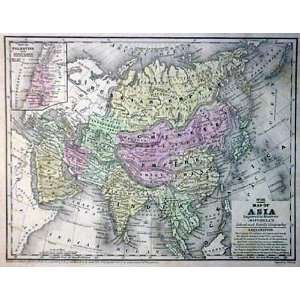  Mitchell 1852 Antique Map of Asia