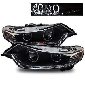 09 11 Acura TSX CCFL Halo LED Strip Projector Headlights   Black ( R8 