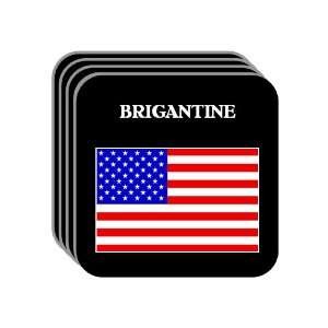 US Flag   Brigantine, New Jersey (NJ) Set of 4 Mini Mousepad Coasters