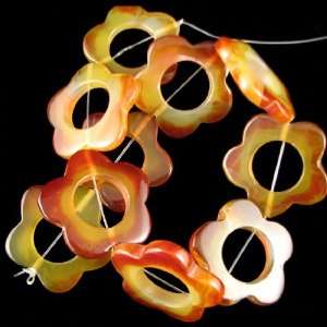  40mm natural carnelian agate donut beads 15 strand