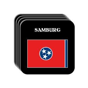  US State Flag   SAMBURG, Tennessee (TN) Set of 4 Mini 