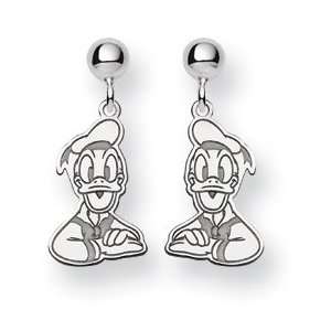    Sterling Silver Disney Donald Duck Dangle Post Earrings: Jewelry