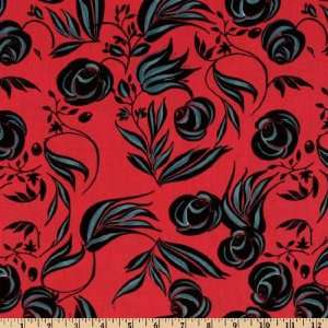   Lulu Black Roses Red/Raven Fabric By The Yard: Arts, Crafts & Sewing