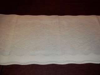 ROSES AND BOWS WHITE LONG TABLE RUNNER LACE 80 X 13 FLORAL WTRF109