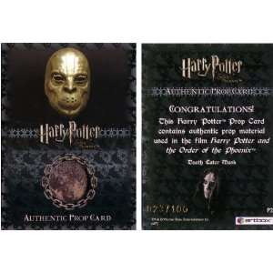  Death Eater Mask #/100 Prop Card P2  Harry Potter Order 