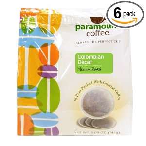 Paramount Coffee, Colombian, Decaf Ground Coffee, 18 Count Pods (Pack 
