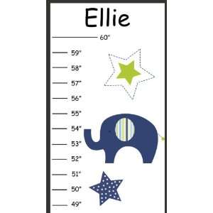   Lime & Blue Elephants Canvas Growth Chart: Everything Else