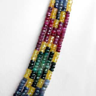 WONDERFUL CREATION 502.00 CTS NATURAL RUBY, EMERALD & SAPPHIRE BEADS 