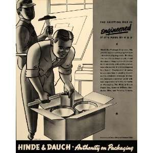  1938 Ad Hinde Dauch Paper Packaging Boxes Howard Henry 