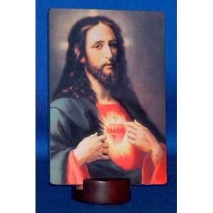 Sacred Heart of Jesus 5 3/4 x 4 desktop plaque