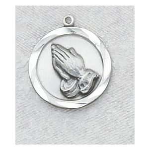   Praying Hands Sacramental Medal Pendant Necklace with Chain Jewelry