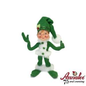  Annalee 5 Green Ribbon Elf Figurine