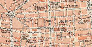 France ROUEN. Old Vintage City Town Map Plan.1913  
