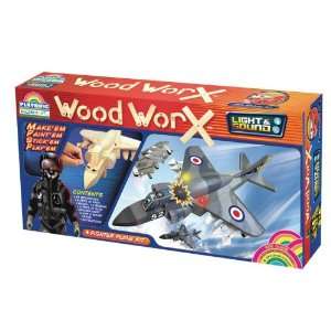   : Guidecraft G17263 Wood WorX Light & Sound Jet Fighter: Toys & Games