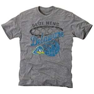   Delaware Fightin Blue Hens Hoop Tri Blend T Shirt   Ash Sports