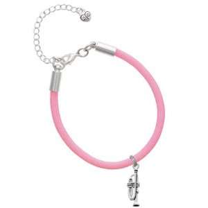  Trombone Charm on a Pink Malibu Charm Bracelet Jewelry