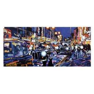  Black Cabs, London by Roy Avis. Size 36.54 inches width by 