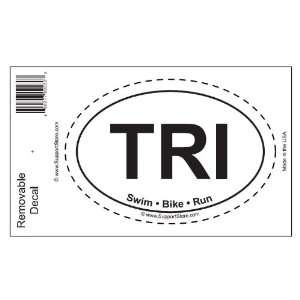  TRI Swim Bike Run Oval Removable Decal 