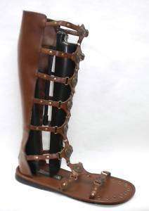 Brown Roman Gladiator Soldier Costume Sandals Mens 10  