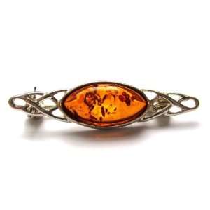   Amber Sterling Silver Small Celtic Pin: Ian and Valeri Co.: Jewelry