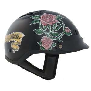   Vented Shorty Lady Rider Beanie Half Helmet Black XSmall: Automotive