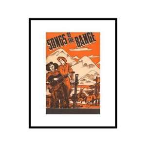 Singing Cowboys in the Desert World Culture Pre Matted Poster Print 