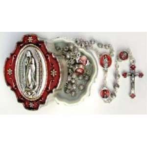   Our Lady of Gradalupe Rosary with Red Enamel Accents 
