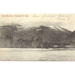  1909 Vintage Postcard Bitter Root Mountains and River 