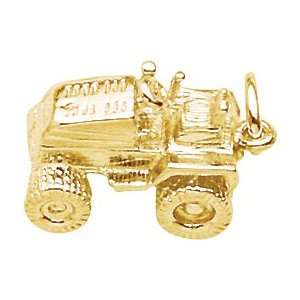   : Rembrandt Charms Riding Lawn Mower Charm, 14K Yellow Gold: Jewelry