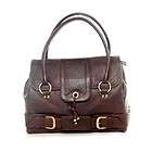 Brown Rich Grained Leather Satchel Handbag by UK Desig