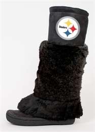 NEW PITTSBURGH STEELERS FURRY DEVOTEE WOMENS BOOTS ALL SIZES 