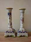 lovely pair of old rouen desvres fourmaintaux tall french faience