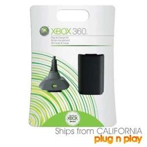Official XBOX 360 Play & Charge Kit Battery BLACK *NEW*  