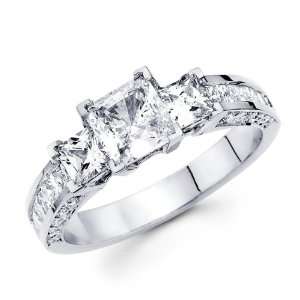   Ring 14k White Gold Anniversary (1.70 Carat): Jewelers Mart: Jewelry