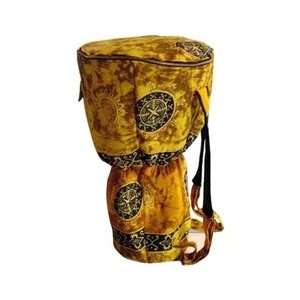  Djembe Drum Backpack, Gold Celestial Design Musical 