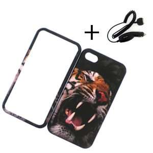   VERIZON SPRINT ROARING BENGAL TIGER SNAP ON COVER CASE + CAR CHARGER