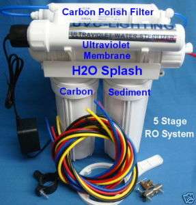 Stage 80 gpd RO+UV Reverse Osmosis System   White Water Filter H2O 