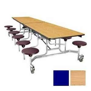  10 Mobile Cafeteria Stool Unit With Plywood Top, Light 
